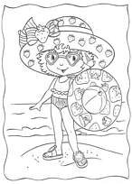 coloriage charlotte a la plage